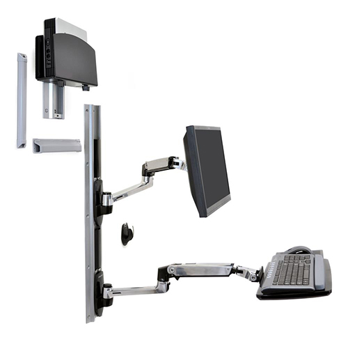 ERGOTRON LX WALL MOUNT SYSTEM W. SMALL CPU HOLDER