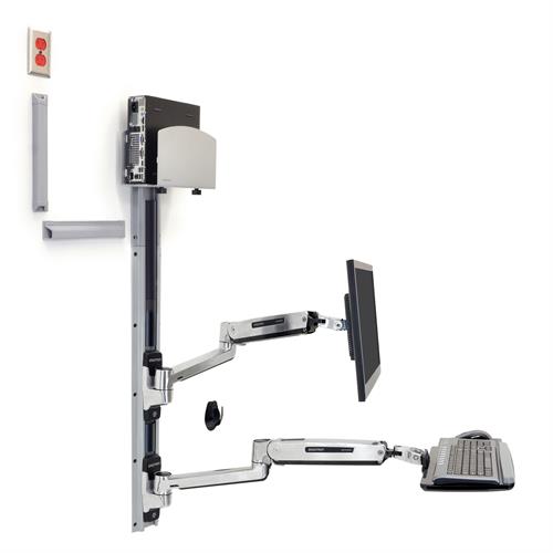 ERGOTRON SIT-STAND LX WALL MNT MED SILVER CPU/H