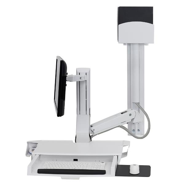 ERGOTRON SIT-STAND SV COMBO ARM W/PAN + S/CPU WHI