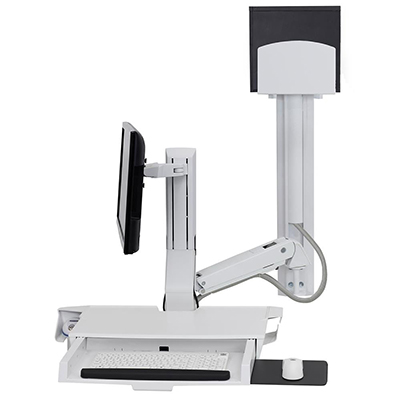 ERGOTRON SIT-STAND SV COMBO ARM W/PAN + M/CPU WHI