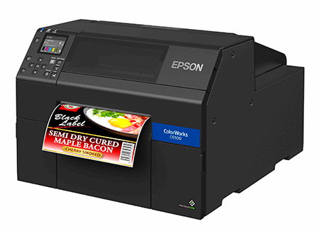 EPSON ColorWorks CW-C6510A USB/Ethernet Inkjet Colour Label Printer (8"with Auto-Cutter) - Includes Power Cable