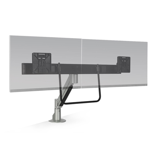 Hat Collective 7000 Dual/Crossbar Monitor arm with Handle and top down clamp - Supports two monitors with a combined weight of 2-12.7kg