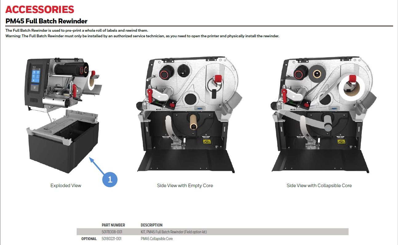 HONEYWELL PM45 FULL BATCH REWINDER KIT