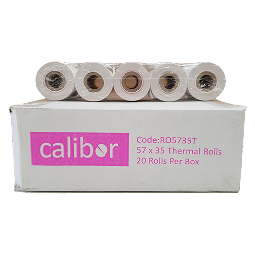 CALIBOR THERMAL PAPER 57X35 20 ROLLS/BOX 48GSM