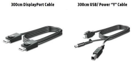 HP CABLE DISPLAYPORT + 12V PUSB Y USB 3M