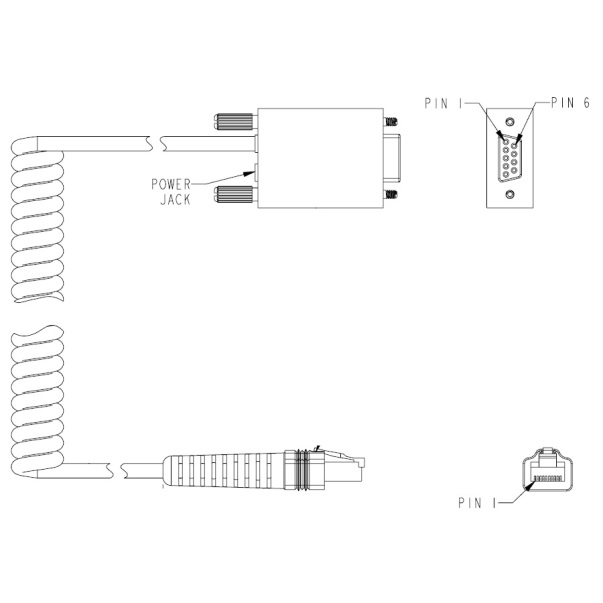 DATALOGIC CAB434 RS232 PWR 9P FEM COIL