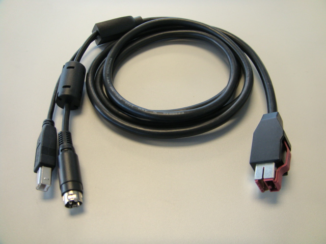 CABLE PRINTER 24V POWERED USB TO HOSIDEN & USB B 3M BLACK