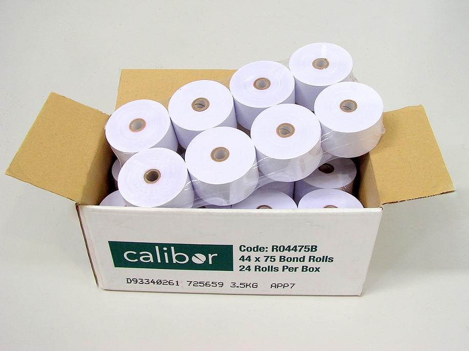 CALIBOR BOND PAPER 44X75 24 ROLLS/BOX